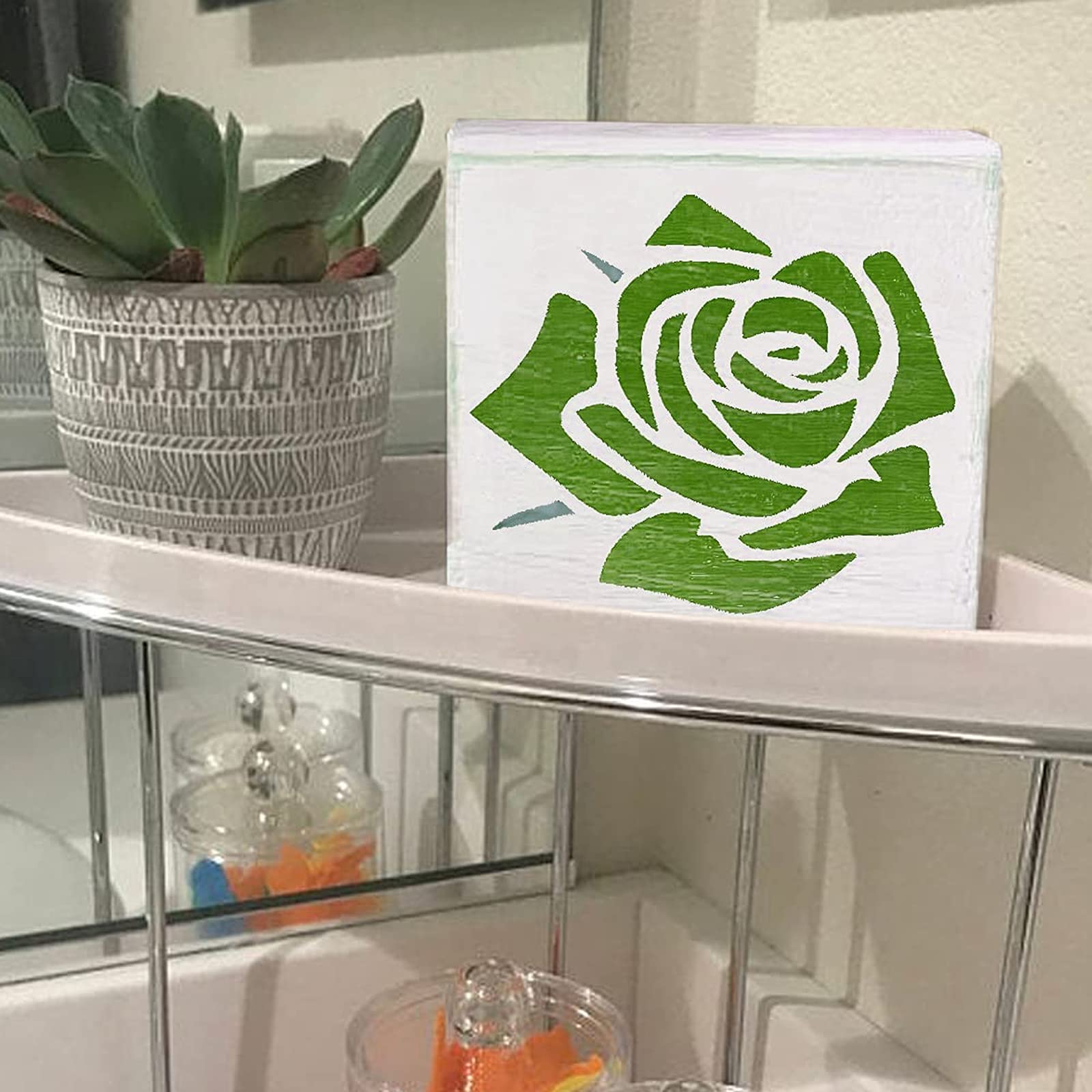 Rose Paint Stencil for Walls & Furniture - Reusable DIY Decorative Stencil with Floral Rose Pattern - Perfect for Home Decor, Craft Projects, and Wedding Decorations