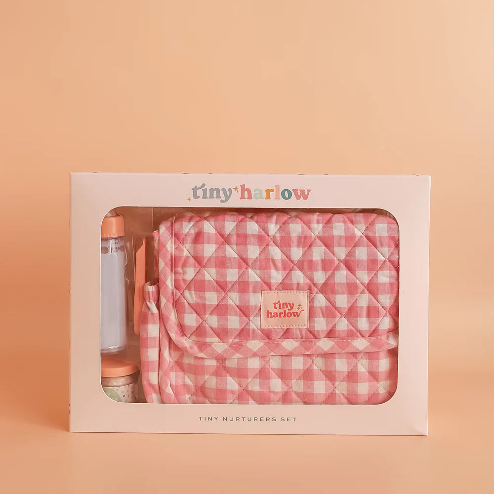 Tiny Nurturers Doll Accessory Set - Pink Gingham Outfit for 18