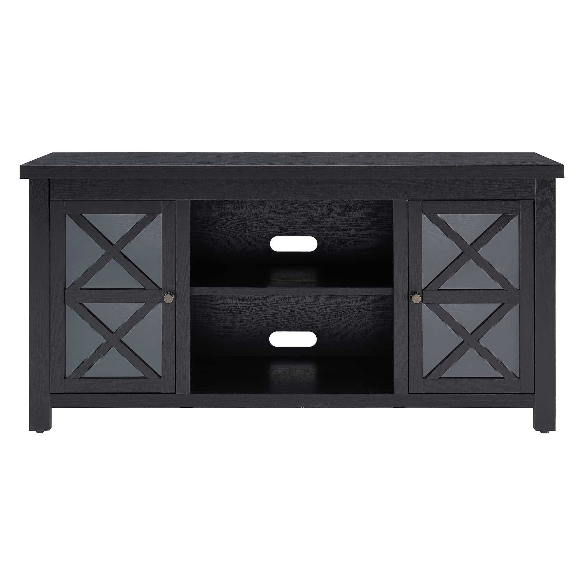 Henn&Hart 55 Inch TV Stand with Storage, Black Entertainment Center for Living Room - Perfect for Flat Screen TVs, Gaming Consoles & Home Theater Setup