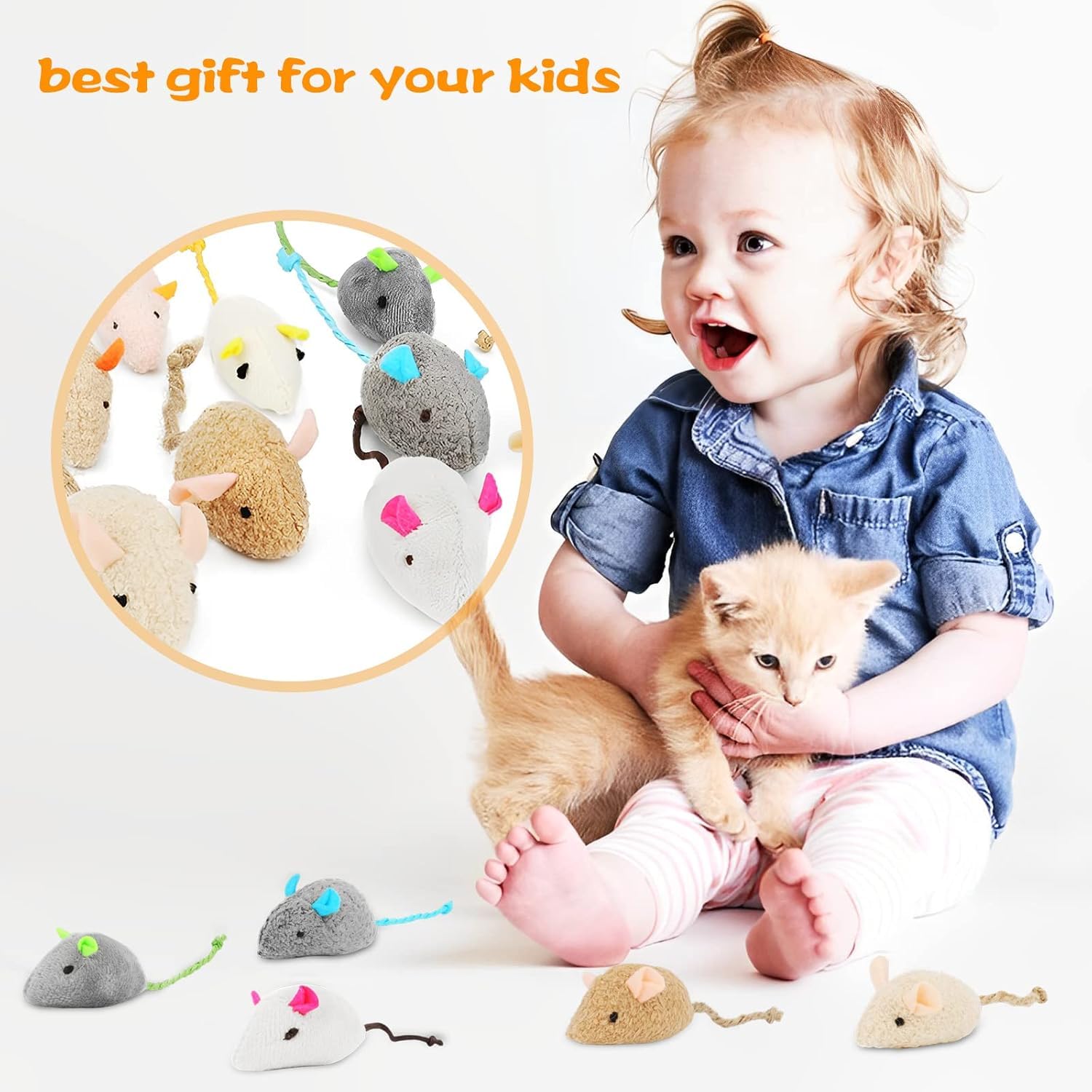 6 Pcs Catnip Mouse Toys for Indoor Cats - Soft Plush Catnip Toys for Adult & Kitten, Chew Toys for Teeth Cleaning, Simulation Cat Toys for Playing, Kicking & Biting - Perfect for Playtime, Exercise & Stress Relief