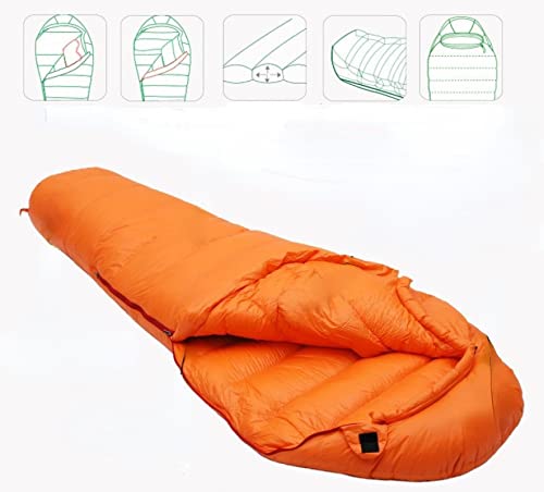 4 Season Ultra Warm Down Filled Sleeping Bag for Adults - Lightweight Waterproof Outdoor Camping Gear for Winter Hiking, Backpacking & Travel (Black) | Perfect for Cold Weather Camping, Mountaineering & Emergency Survival Kits