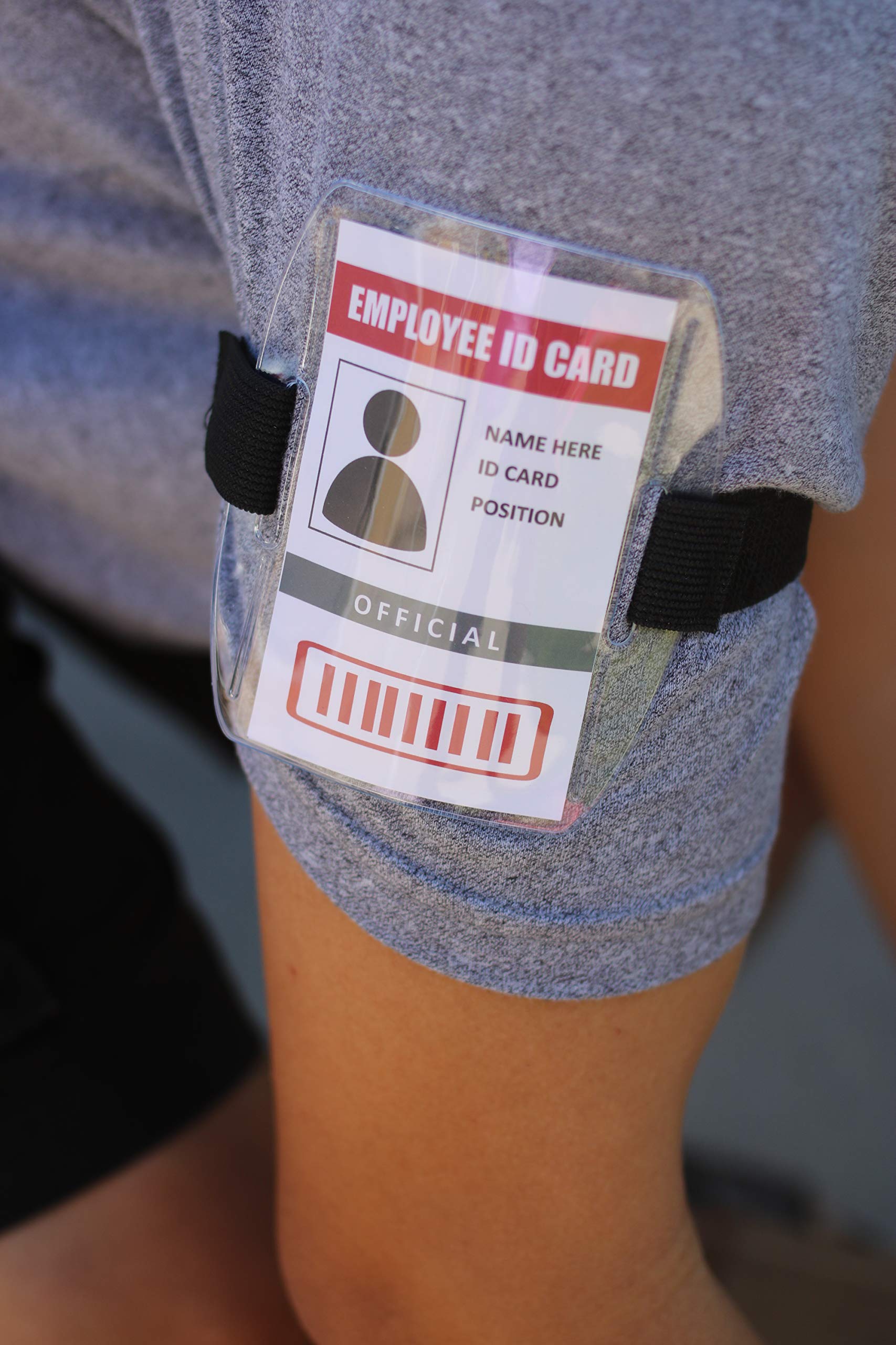 100pcs Black Adjustable Armband ID Badge Holders with Secure Strap - Perfect for Events, Conferences & Workplace Security by OnDepot.com