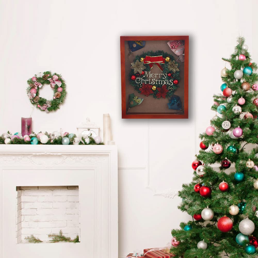 16x20 Extra Large Shadow Box Frame with Magnetic Door - Front Opening Display Case for Wedding Bouquets, Baseball Jerseys & Memorabilia - Cherry Wood - Perfect for Home Decor, Gift Giving & Memory Preservation