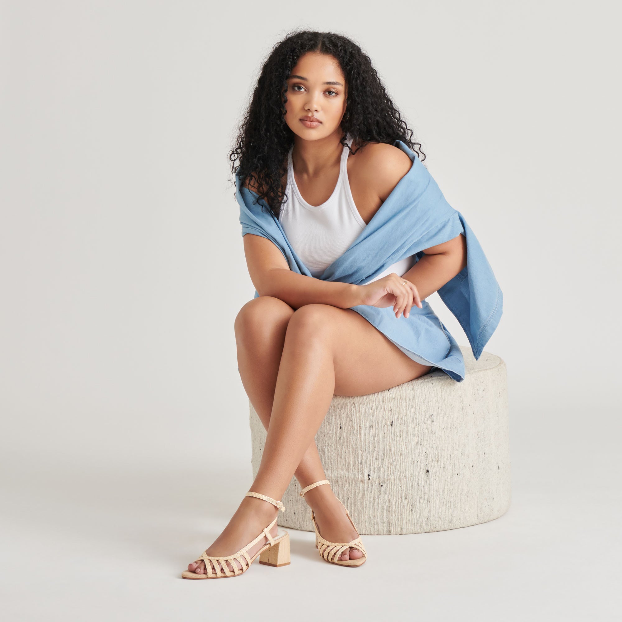 YASMIN Women's Natural Raffia Heels - Comfortable Summer Wedge Sandals for Beach, Vacation, and Casual Outings