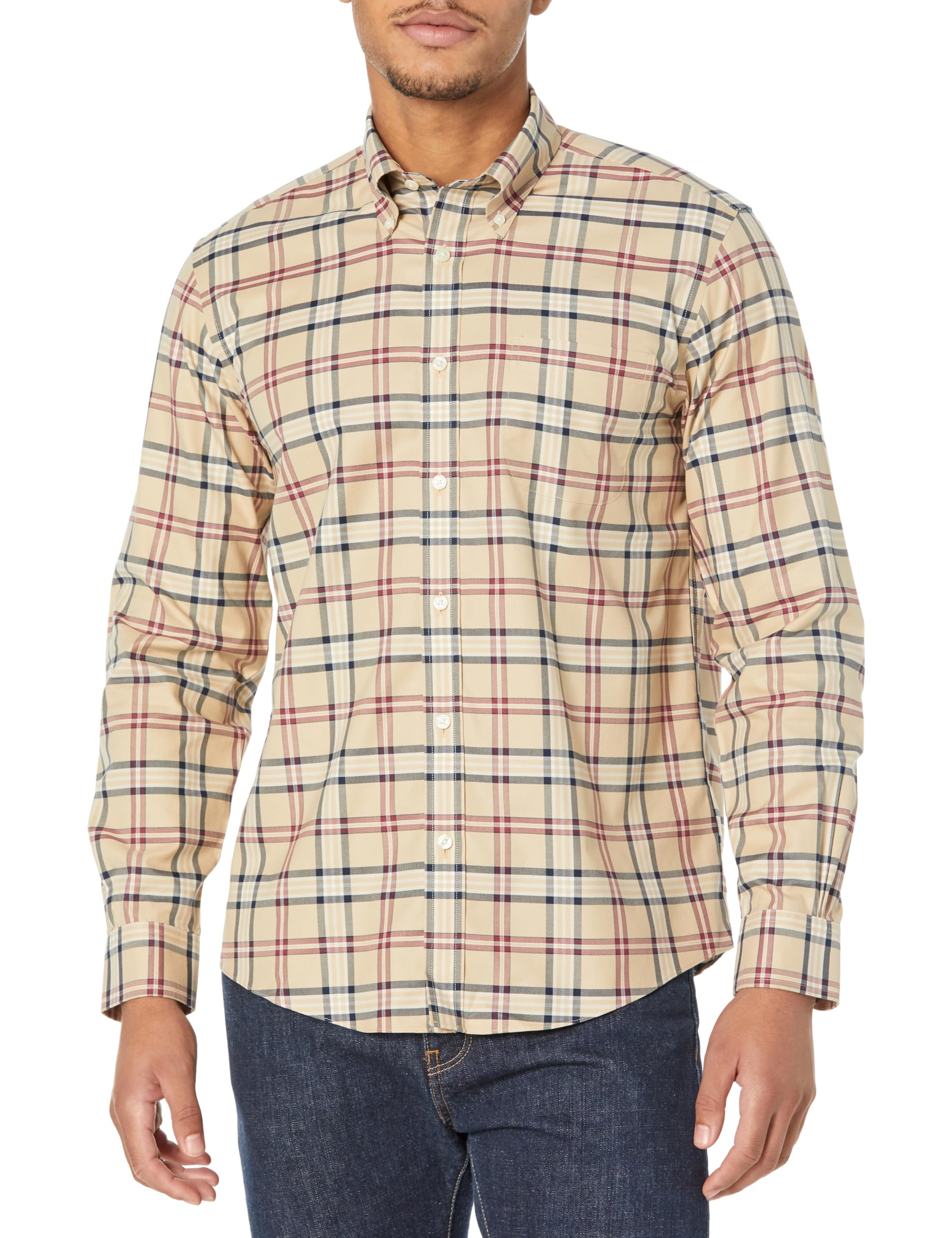 Brooks Brothers Men's Non-Iron Long Sleeve Button Down Dress Shirt | Premium Wrinkle-Free Business Casual Shirt for Office & Formal Occasions