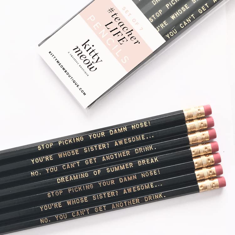 Funny Teacher Pencils Set - Sarcastic #2 Pencils for Educators (Pack of 7, Unsharpened) | Perfect for Classroom Gifts, Teacher Appreciation & Back to School Supplies