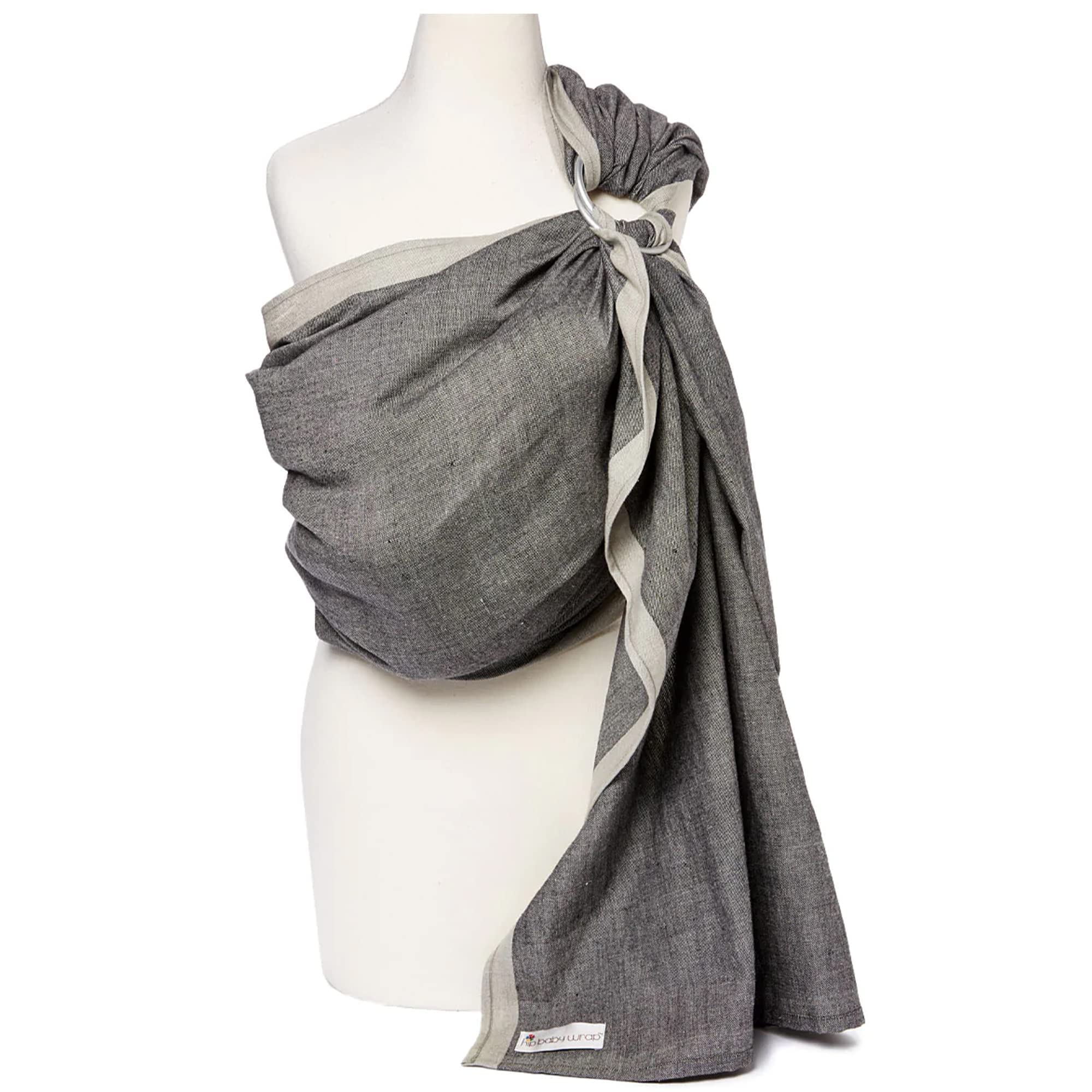 Soft Cotton Baby Wrap Sling Carrier for Infants & Toddlers 8-35 lbs - Adjustable Hip Seat Ring Sling - Breathable Nursing Cover & Babywearing Wrap - Perfect Baby Shower Gift for New Parents (Midnight Black) - Ideal for Hands-Free Parenting, Breastfeeding & On-the-Go Comfort