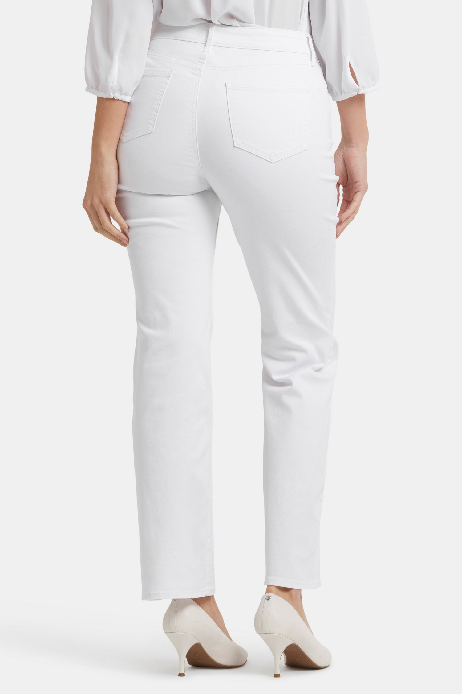 Blake Slim Flared Jeans for Women - High Waist Stretch Denim Pants in Optic White | Casual & Party Wear