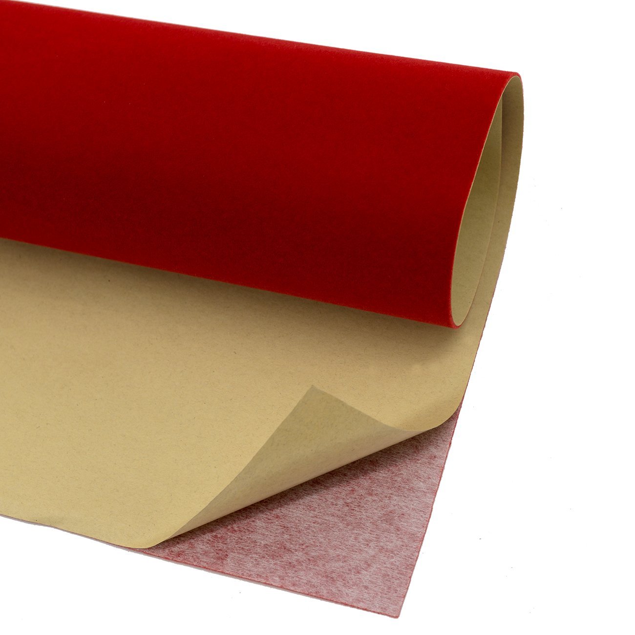 Self Adhesive Velvet Flocking Liner Roll - Peel & Stick Jewelry Box Fabric for DIY Crafts (Red) - Perfect for Jewelry Boxes, Gift Wrapping, and Home Decor Projects