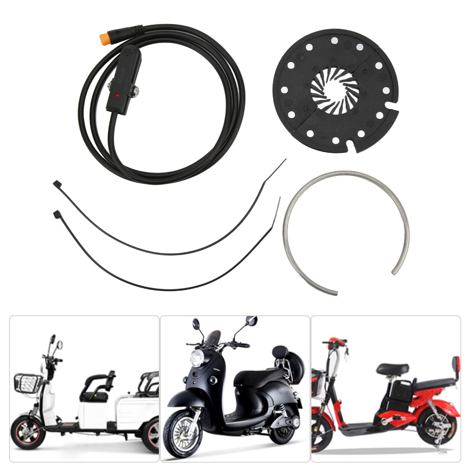 Alomejor 12 Magnets Electric Bike Pedal Assist Sensor Conversion Kit with Plug - E-Bike PAS System for Easy Installation | Perfect for Commuting, Mountain Biking & Urban Riding
