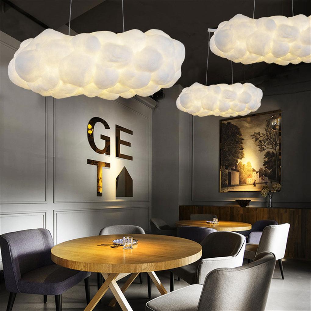 Modern Cloudy Glass Pendant Light - Elegant Hanging Chandelier for Kitchen Island, Dining Room & Bedroom Decor - Dimmable LED Lighting Fixture