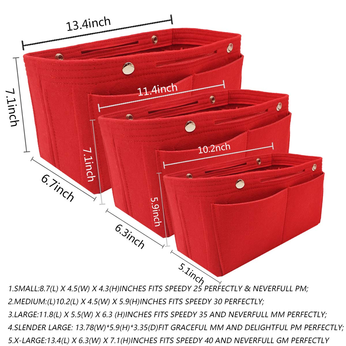 LEXSION Felt Purse Organizer Insert - Multi Pocket Handbag Organizer with 8 Slots for Wallets, Phones & Cosmetics | Perfect for Tote Bags, Backpacks & Travel Accessories
