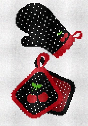Premium Pepita Needlepoint Canvas Oven Mitts - 7