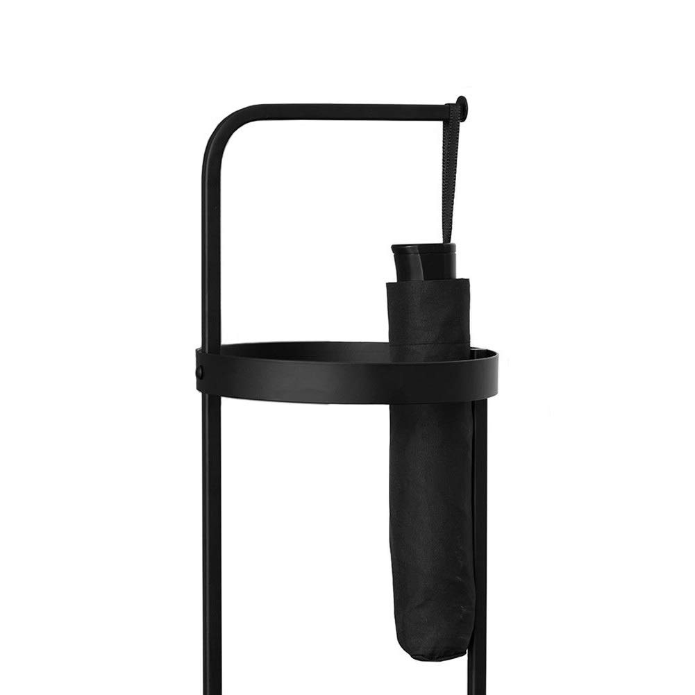 Modern Metal Umbrella Stand - Black Waterproof Organizer for Long & Short Umbrellas | Indoor Entryway Storage Solution | Perfect for Home, Office, or Restaurant Use
