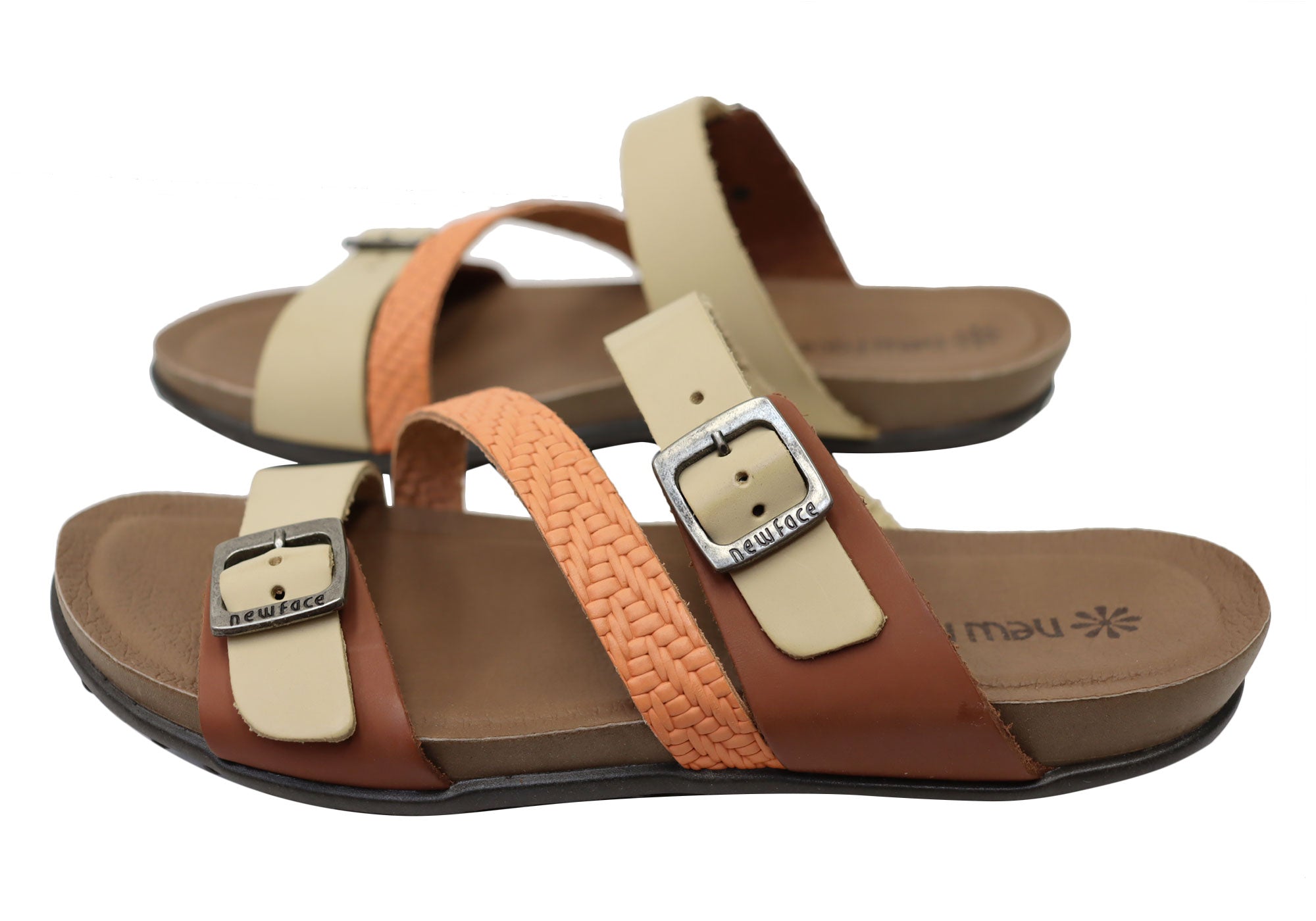 Maxime Women's Comfort Leather Slides Sandals - Soft Brazilian Leather Summer Slippers for Home, Poolside & Beach Wear