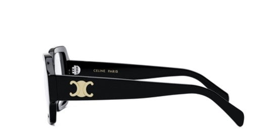 Celine TRIOMPHE CL50131F 001 Shiny Black Square Women's Eyeglasses - Designer Optical Frames for Women | Perfect for Office, Reading & Fashion Accessories