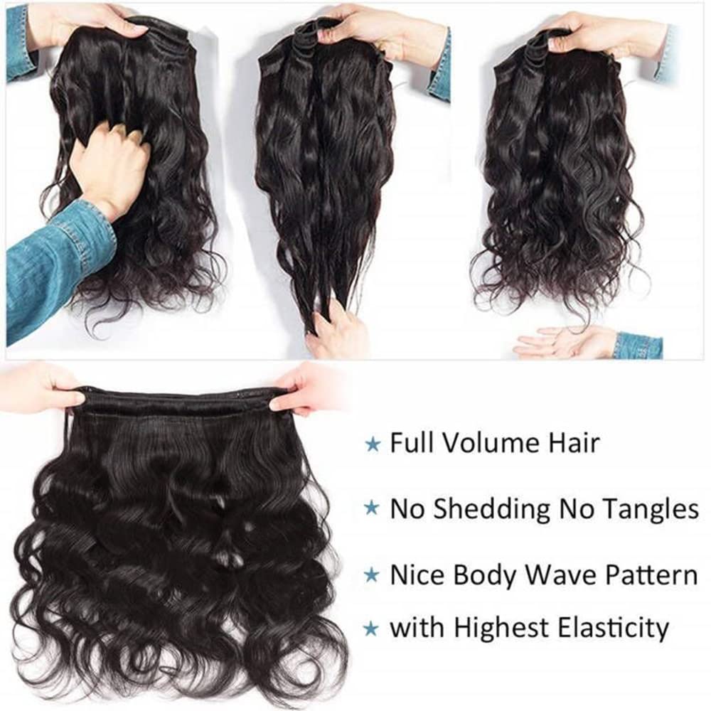 YISEA 12A Brazilian Virgin Human Hair Weave Extensions - 3 Bundles (20, 22, 24 inches) Body Wave Natural Color 100% Unprocessed Human Hair for Styling & Volume | Perfect for Daily Wear, Special Occasions & Salon Use