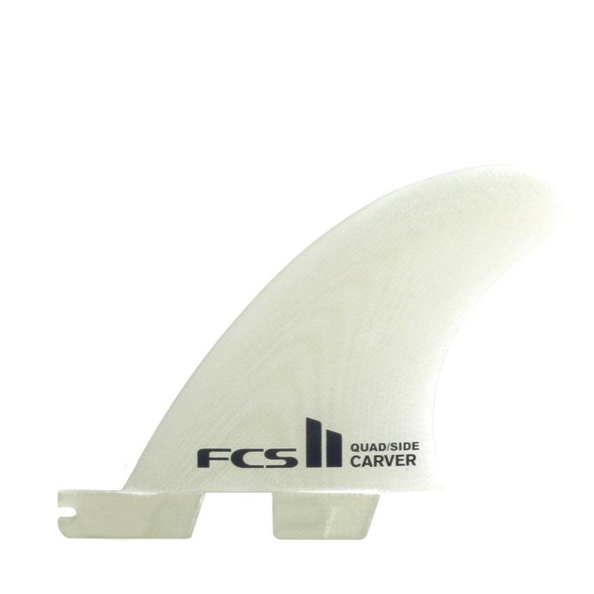 FCSII Carver PG Small Side Bite/Quad Rear Fins - Clear Surfboard Fins for Enhanced Control and Performance - Perfect for Shortboards and Performance Surfing