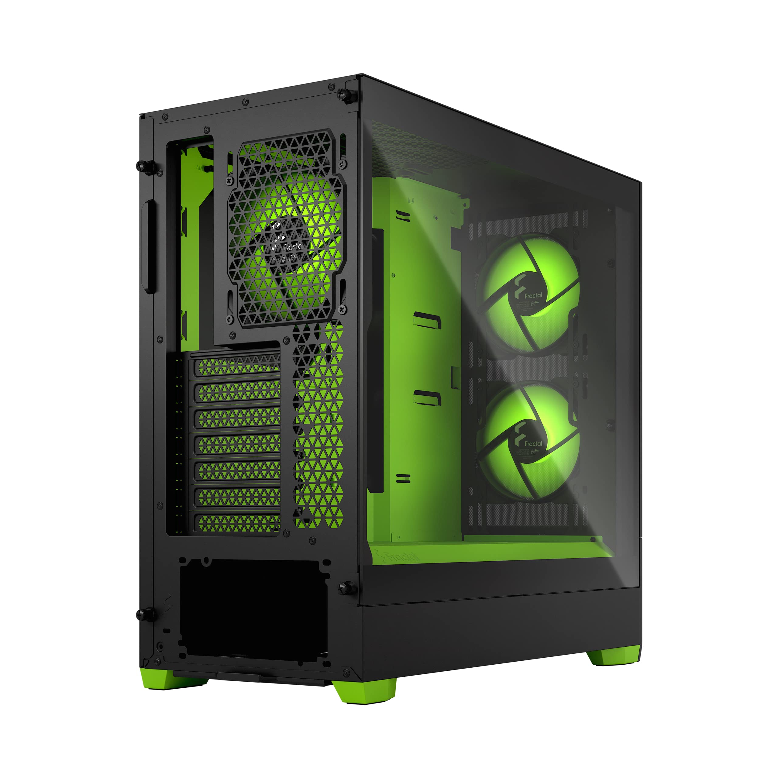 Fractal Design Pop Air RGB Green ATX Mid Tower PC Case - Tempered Glass Side Panel, Honeycomb Mesh Front, 3x 120mm RGB Fans Included - High Airflow Gaming Computer Case for Streaming & Esports