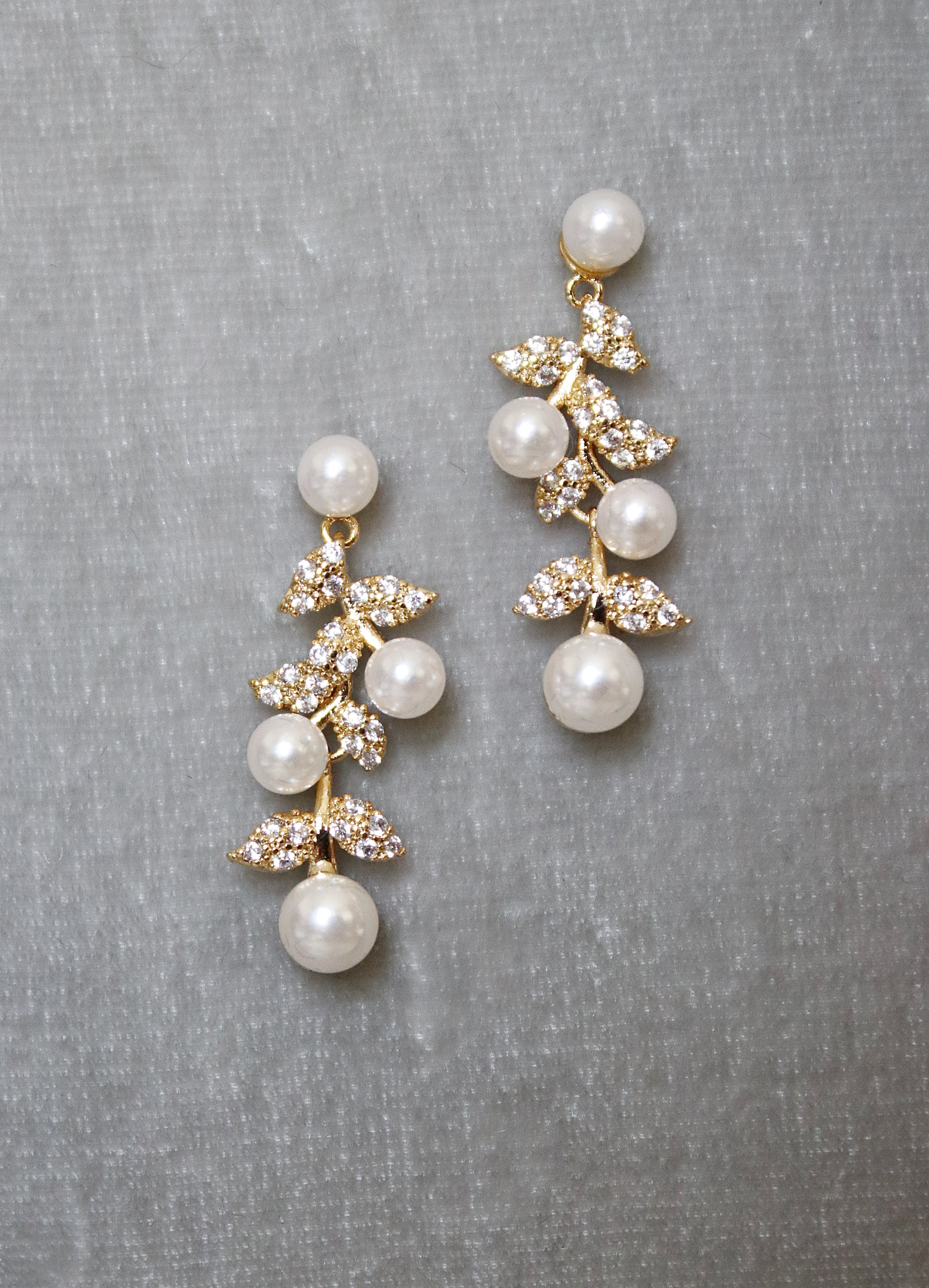 ETTA Simulated Diamond & Pearl Stud Earrings for Women - Elegant Cubic Zirconia & Faux Pearl Jewelry for Wedding, Party & Everyday Wear