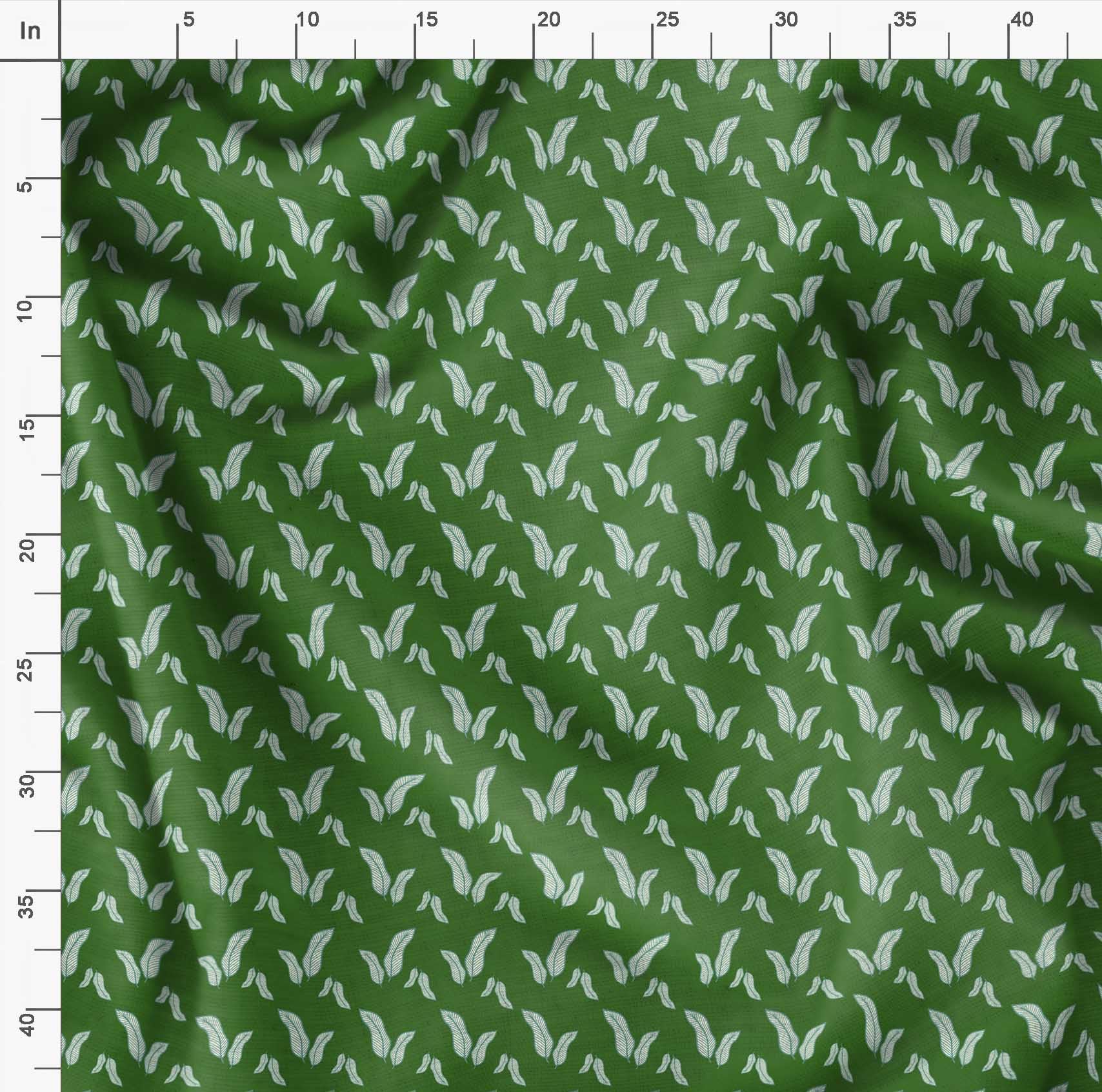 Soimoi Moss Green Georgette Fabric by The Yard - 42 Inch Wide Banana Leaves Printed Textile for Tropical Home Decor, Dresses & Curtains - Elegant & Stylish Fabric for DIY Sewing Projects