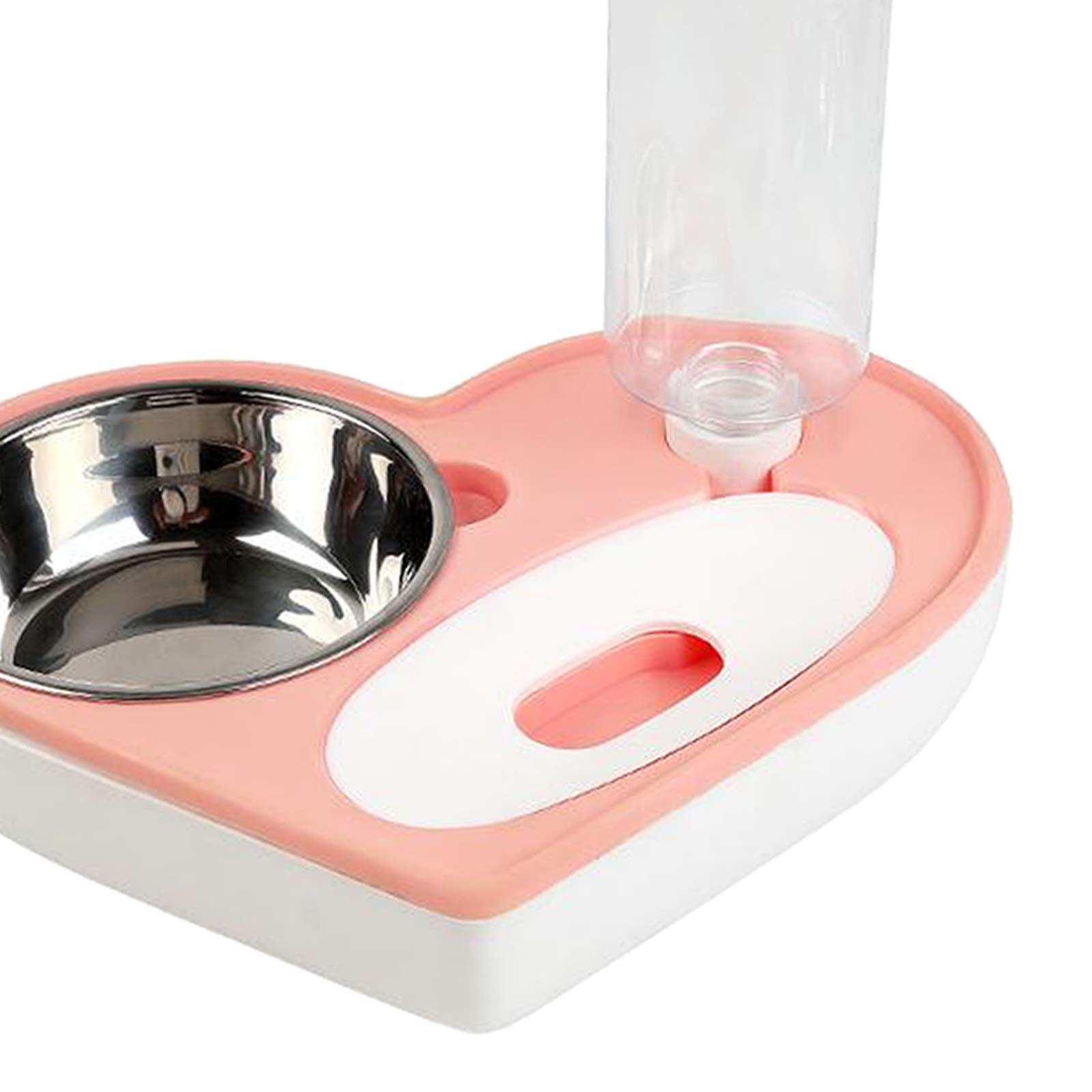 Automatic Pet Cat Dog Food and Water Bowl Set - Self-Feeding Water & Food Dispenser for Cats & Dogs - Pink (Perfect for Home, Office, Travel & Busy Pet Owners)