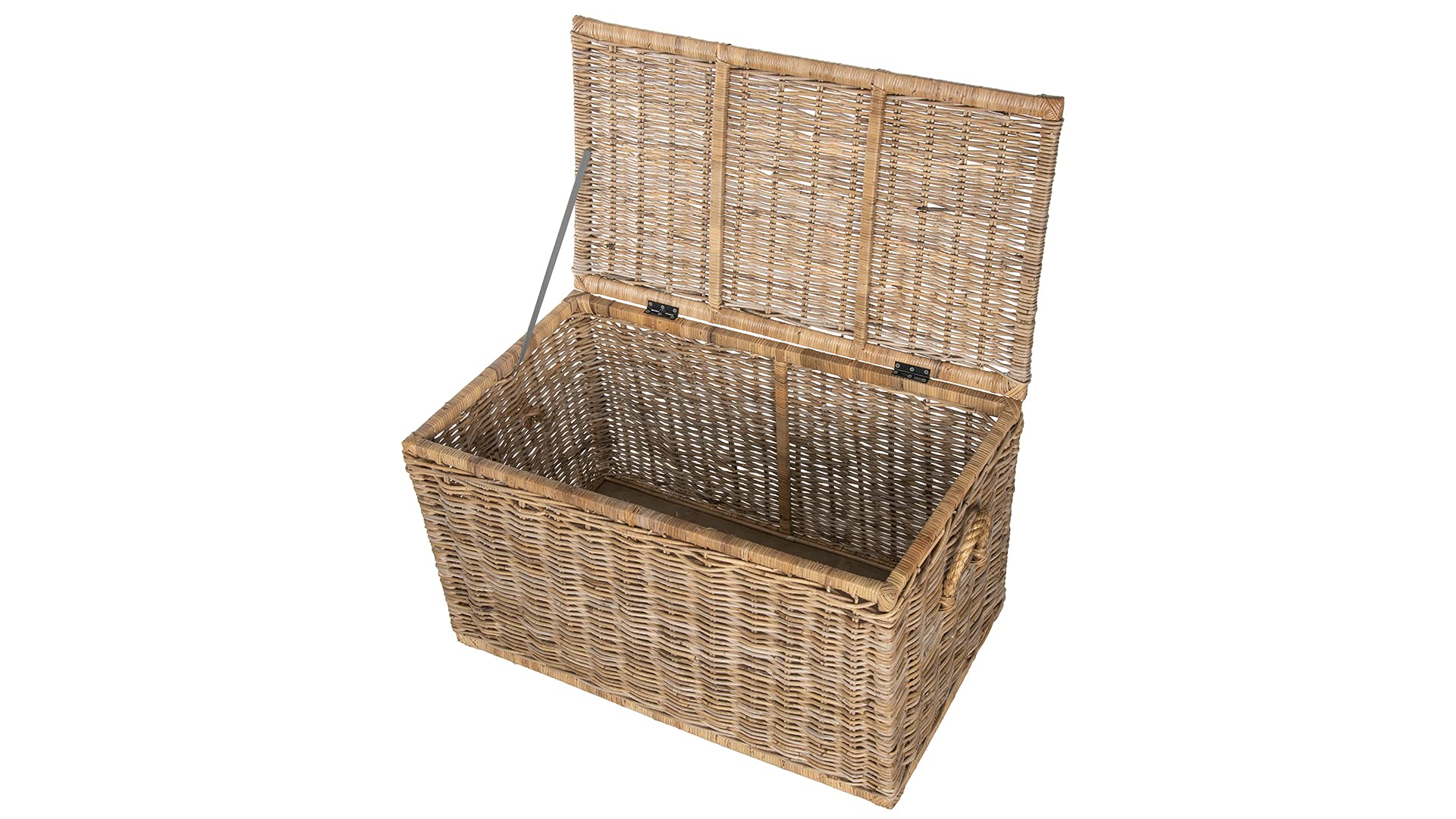 Kouboo Large Rattan Storage Trunk with Lid - Woven Decorative Basket for Blankets, Toys & Home Organization - Perfect for Living Room, Bedroom & Nursery Storage