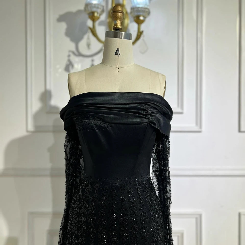 Elegant Black Evening Gown by Luxury Designer - Perfect for Prom, Wedding & Formal Events | LA72969