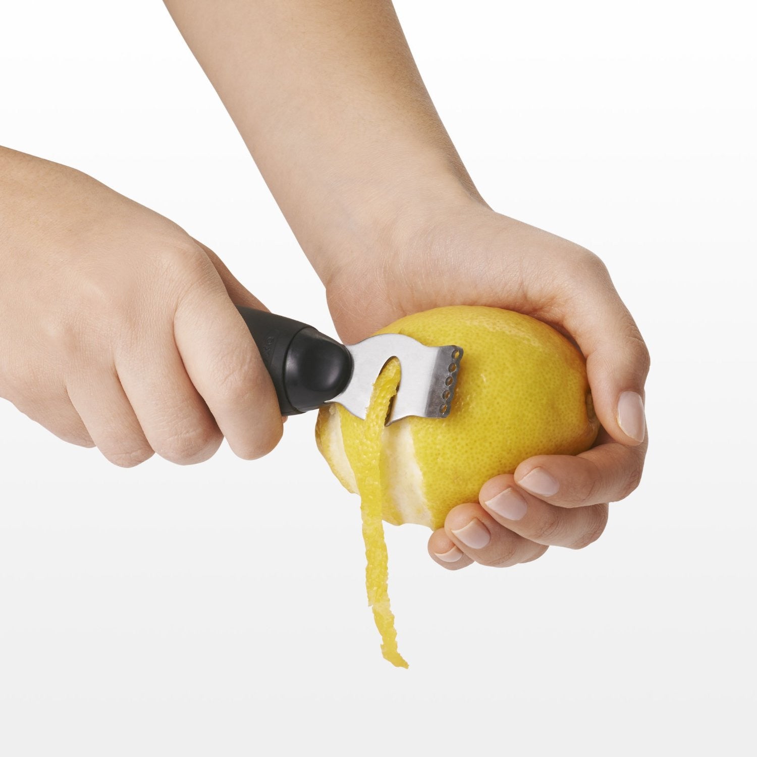 OXO Lemon Zester - Premium Stainless Steel Kitchen Tool for Grating Citrus Peels, Perfect for Baking, Cooking & Garnishing Dishes