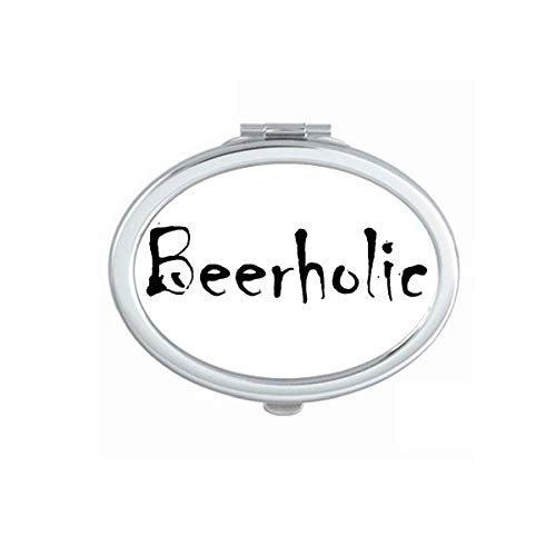 DIYthinker Stylish Beerholic Art Deco Gift - Portable Folding Double-Sided Makeup Mirror with Stand (Perfect for Travel, Home Vanity & Gifts)