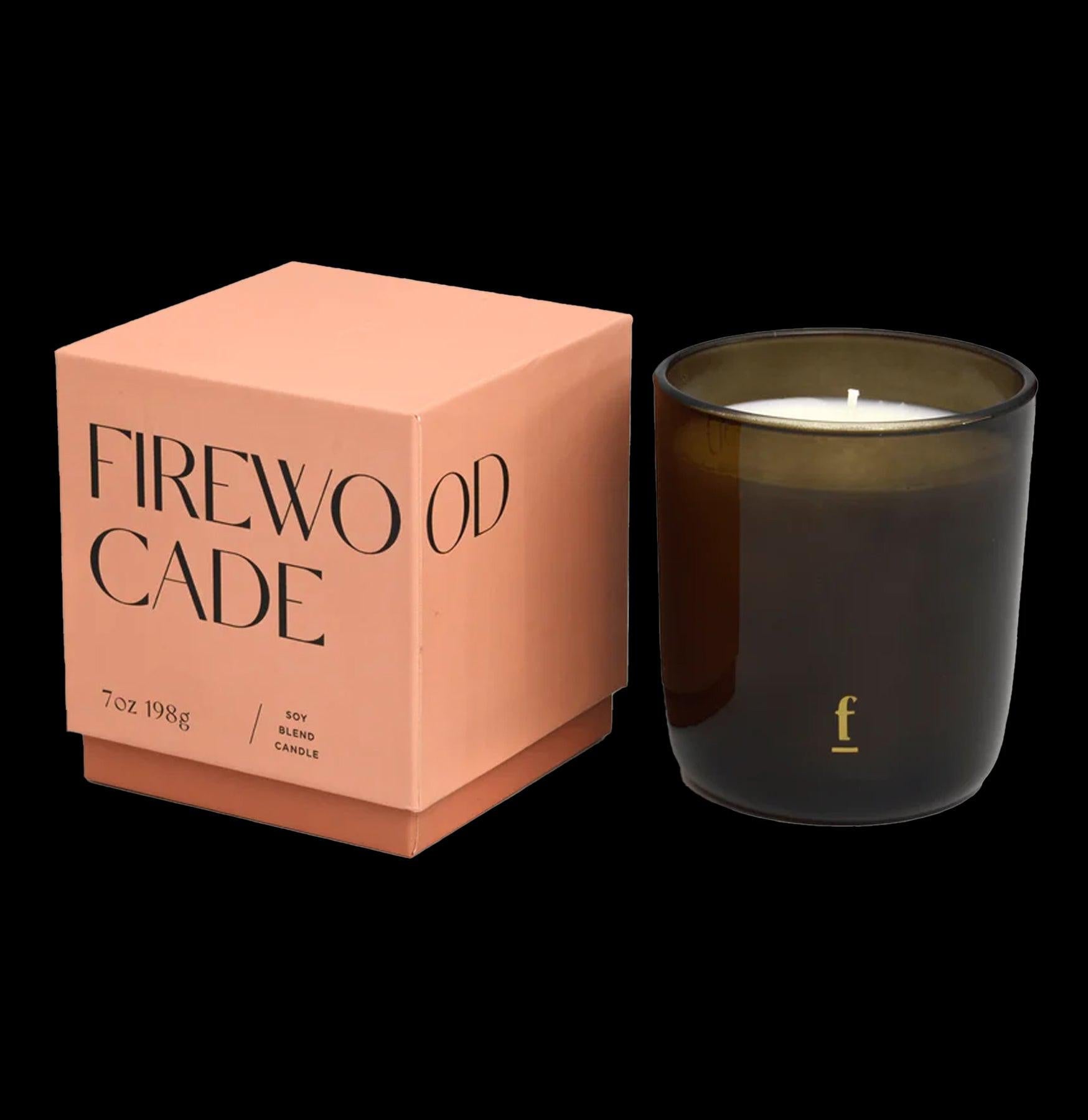 Signature Amber Glass Candle with Firewood Cade Scent - Handmade Soy Wax Candle for Home, Spa, Romantic Dinner & Relaxation - Aromatherapy Gift for Women & Men
