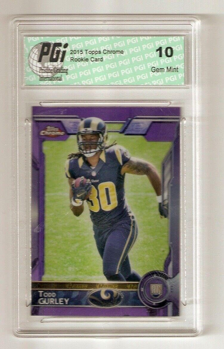 2015 Topps Chrome Refractor Todd Gurley Rookie Card #110 PGI 10 - NFL Football Trading Card for Collectors, Sports Memorabilia Enthusiasts - Perfect for Display, Investment & Fan Collections