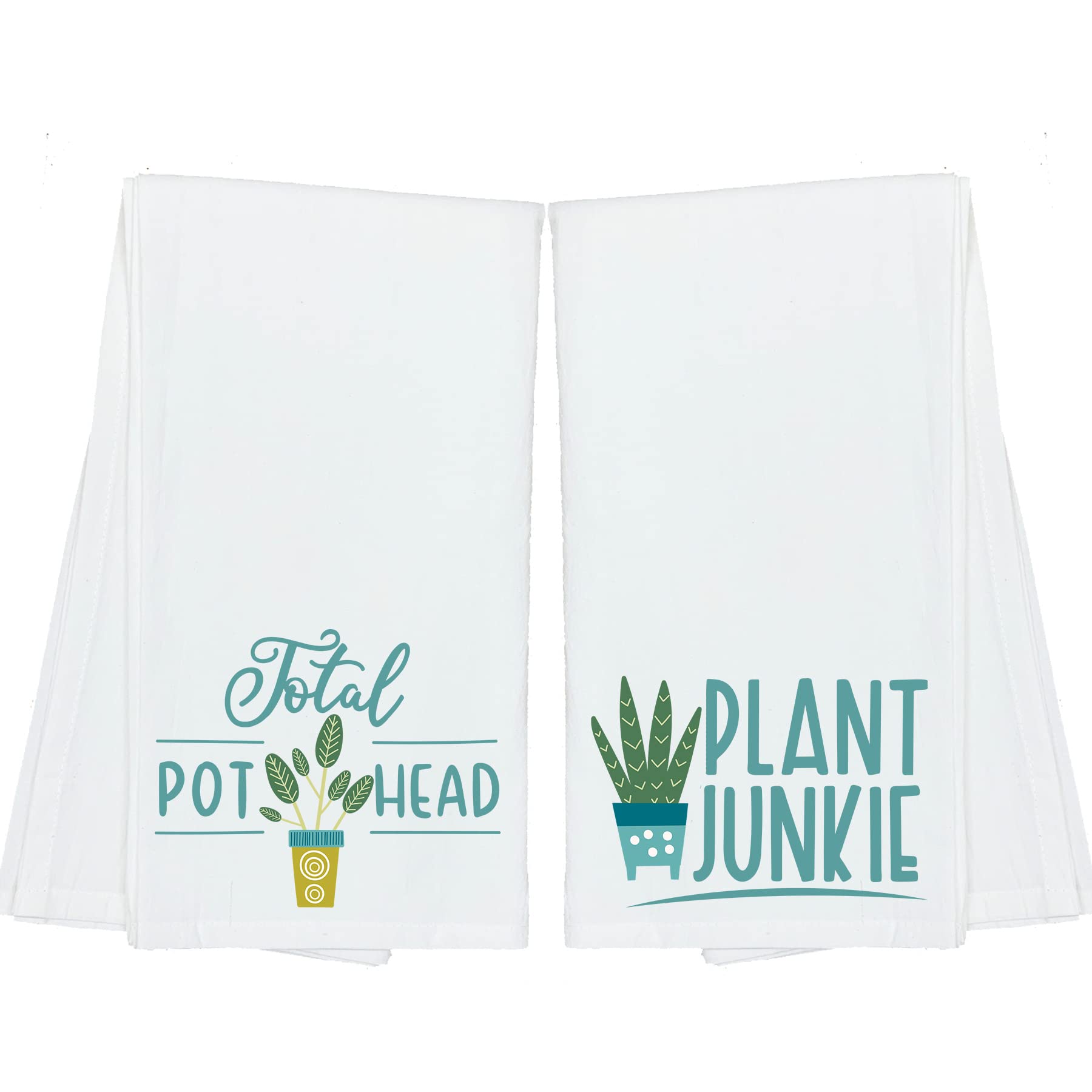 Premium Cotton Flour Sack Kitchen Towels - Set of 2 | Absorbent & Eco-Friendly Tea Towels for Cooking, Baking & Cleaning | Perfect Plant Lover Gift for Women & Home Decor