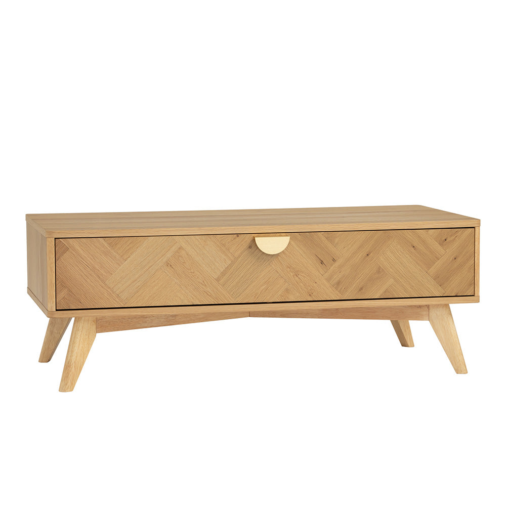 LOFTUS 120cm Oak Entertainment TV Stand - Modern TV Console for Living Room, Bedroom & Home Theater - Durable Wooden TV Unit with Storage Shelves