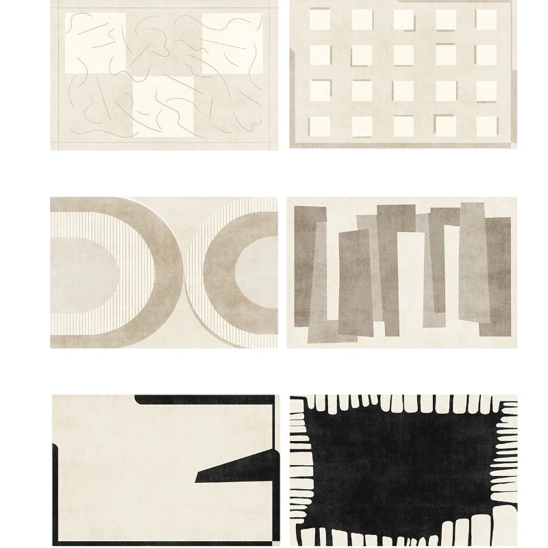 Stylish Geometric Polyester Area Rug for Living Room - Soft & Durable Home Decor for Modern Spaces