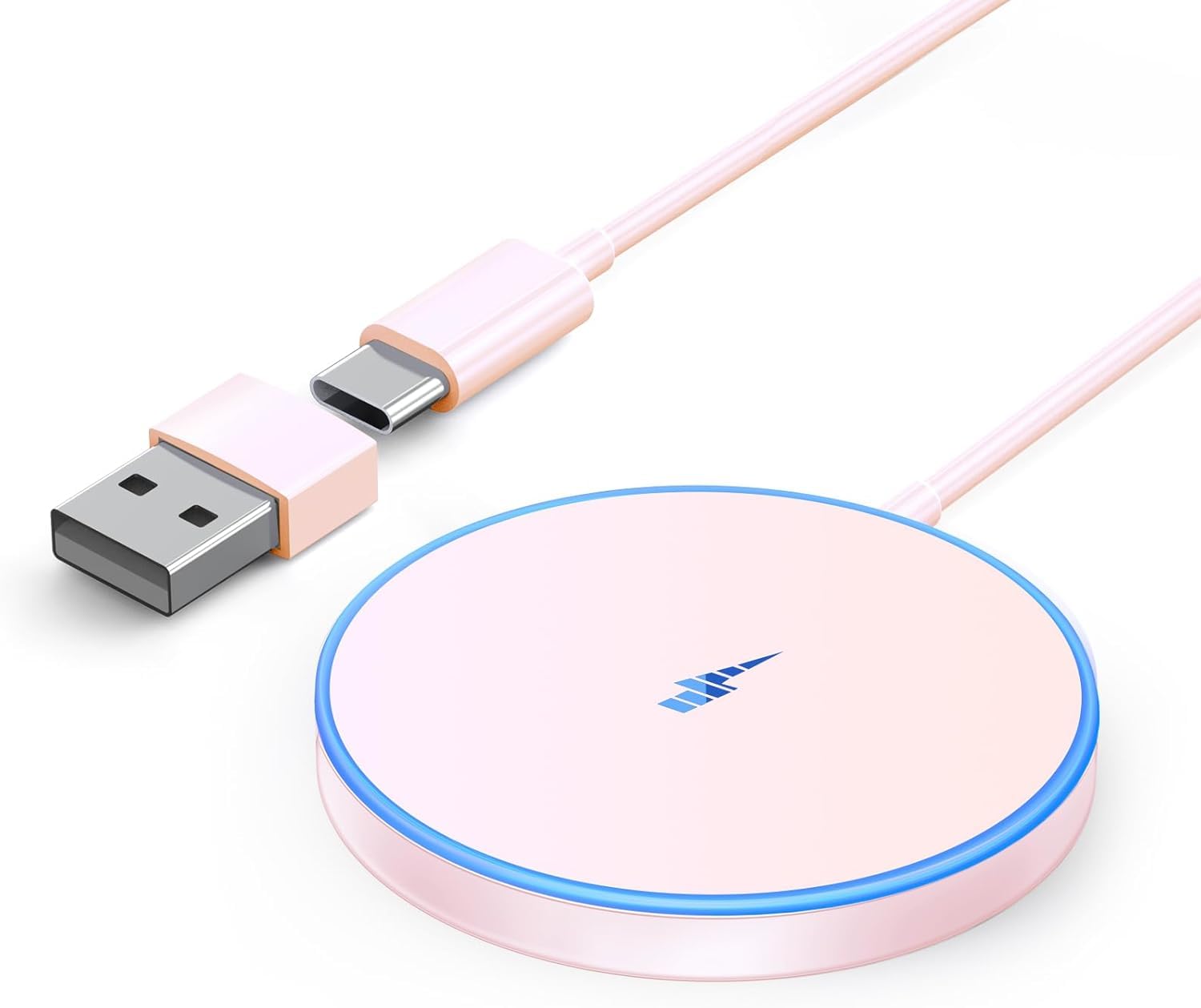 Fast Magnetic Wireless Charger for iPhone 16 Pro Max/16 Pro/16 Plus/16/15 Pro Max/15/14/13/12 Series & AirPods 3/2 - Dual Port Mag-Safe Charging Pad with LED Indicator - Perfect for Home, Office, and Travel Use