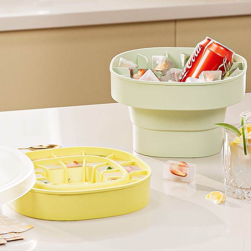 Collapsible Ice Bucket - Portable & Space-Saving Stainless Steel Ice Holder for Drinks, Cocktails, and Beverages - Perfect for Parties, BBQs, and Outdoor Gatherings