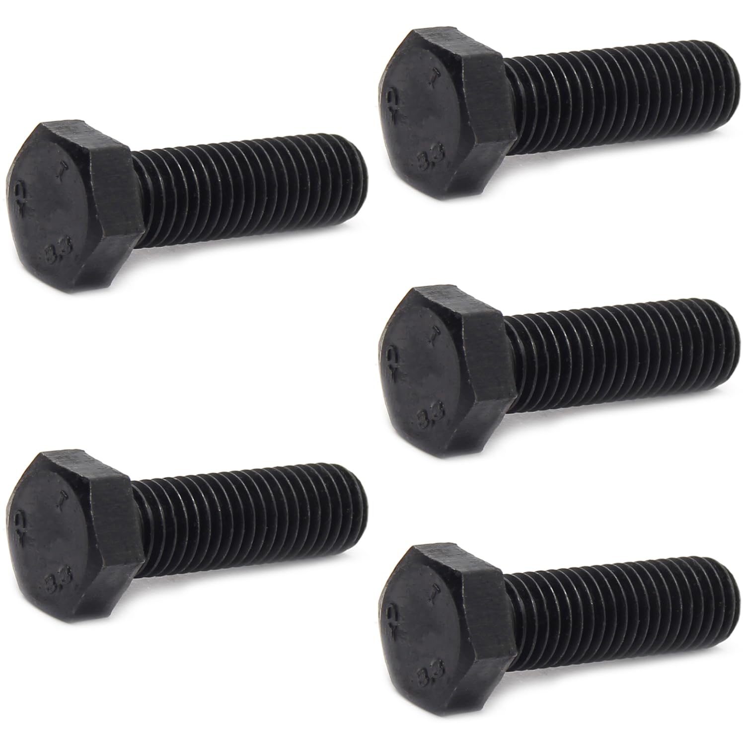 M14x45mm Hex Head Screw Bolts - Carbon Steel Fully Threaded Black Hex Tap Bolts (5PCS) - Heavy Duty Fasteners for Furniture Assembly, Machinery Repair & DIY Projects