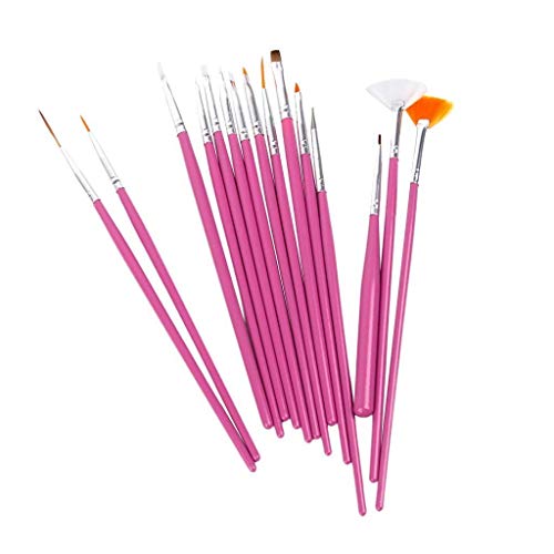 15-Piece Nail Art Pen Brush Set for Painting & Design - Trendy Club Professional Nail Art Tools (Pink) | Perfect for Salon, Home Manicure & DIY Nail Art Projects