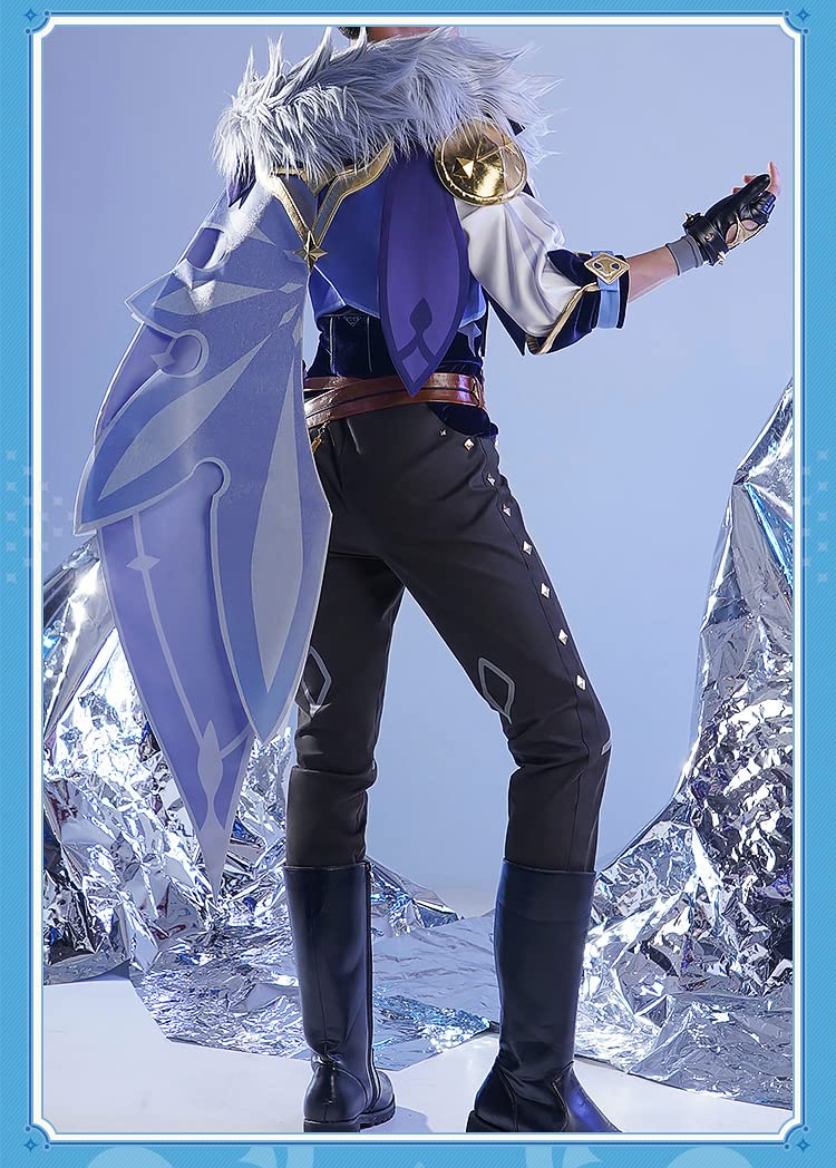 Kaeya Cosplay Costume Full Set with Wig and Shoes | Genshin Impact Character Outfit for Halloween, Carnival, Anime Conventions & Birthday Parties | Perfect Gift for Game Fans