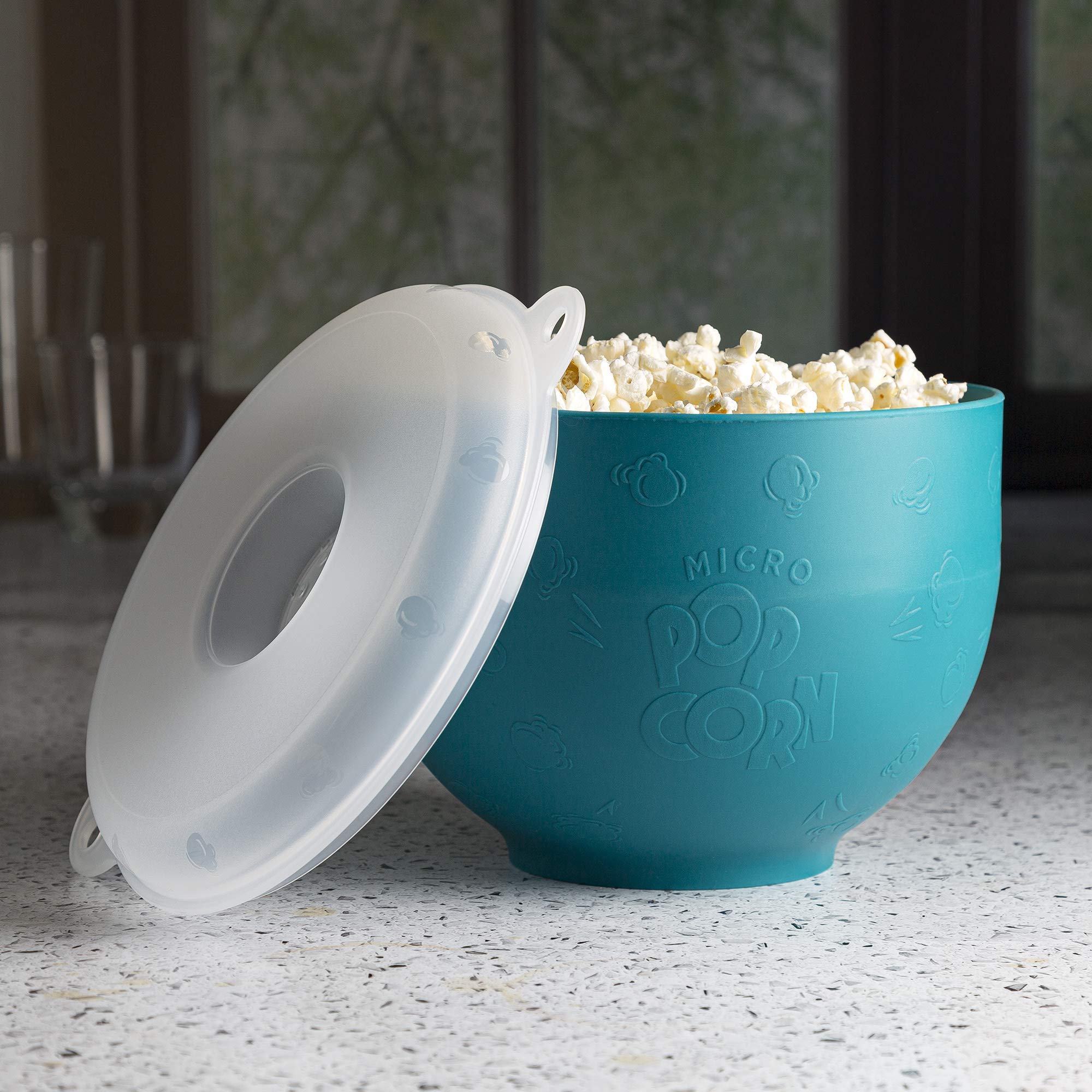 Goodful Silicone Collapsible Popcorn Popper - BPA-Free Microwave Popcorn Maker Bowl (Teal) - Perfect for Movie Nights, Snack Time & Healthy Air-Popped Popcorn at Home