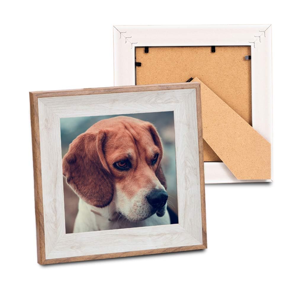 Premium Wooden 6x6 Inch Square Picture Frames with Shatterproof Acrylic - Set of 2 (Wall Mount & Tabletop Display) - Perfect for Baby Photos, Wedding Portraits, Family Memories & Christmas Gifts - Ideal for Home Decor, Office Display, and Special Occasions