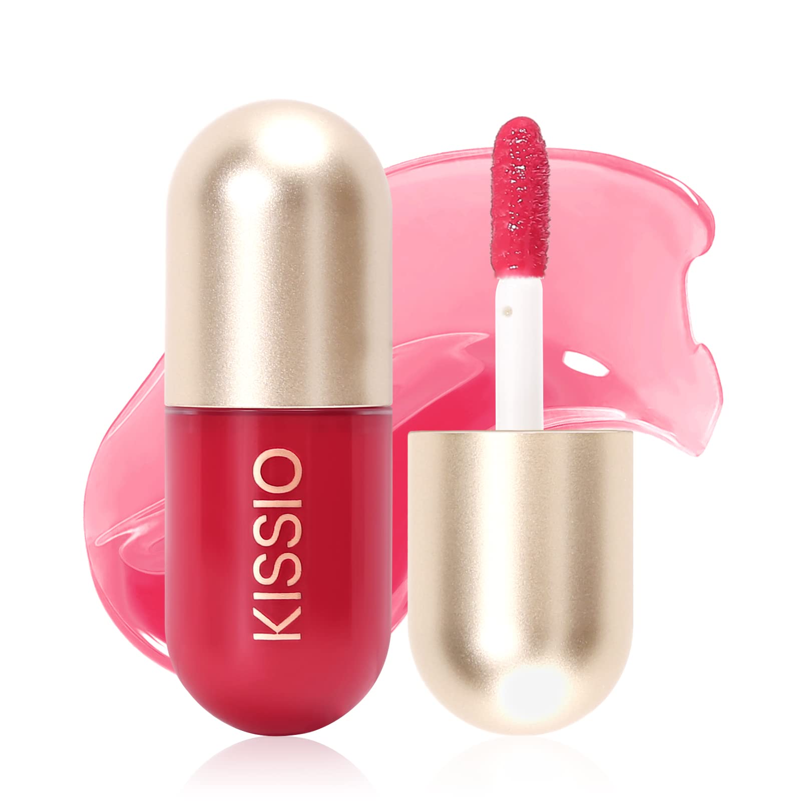 KISSIO Lip Plumper Gloss - Natural Plant Extracts Lip Enhancer Serum for Fuller, Hydrated Lips | Moisturizing & Volumizing Lip Gloss (5.5ml, Dogwood 05) | Perfect for Daily Wear, Date Night & Special Occasions