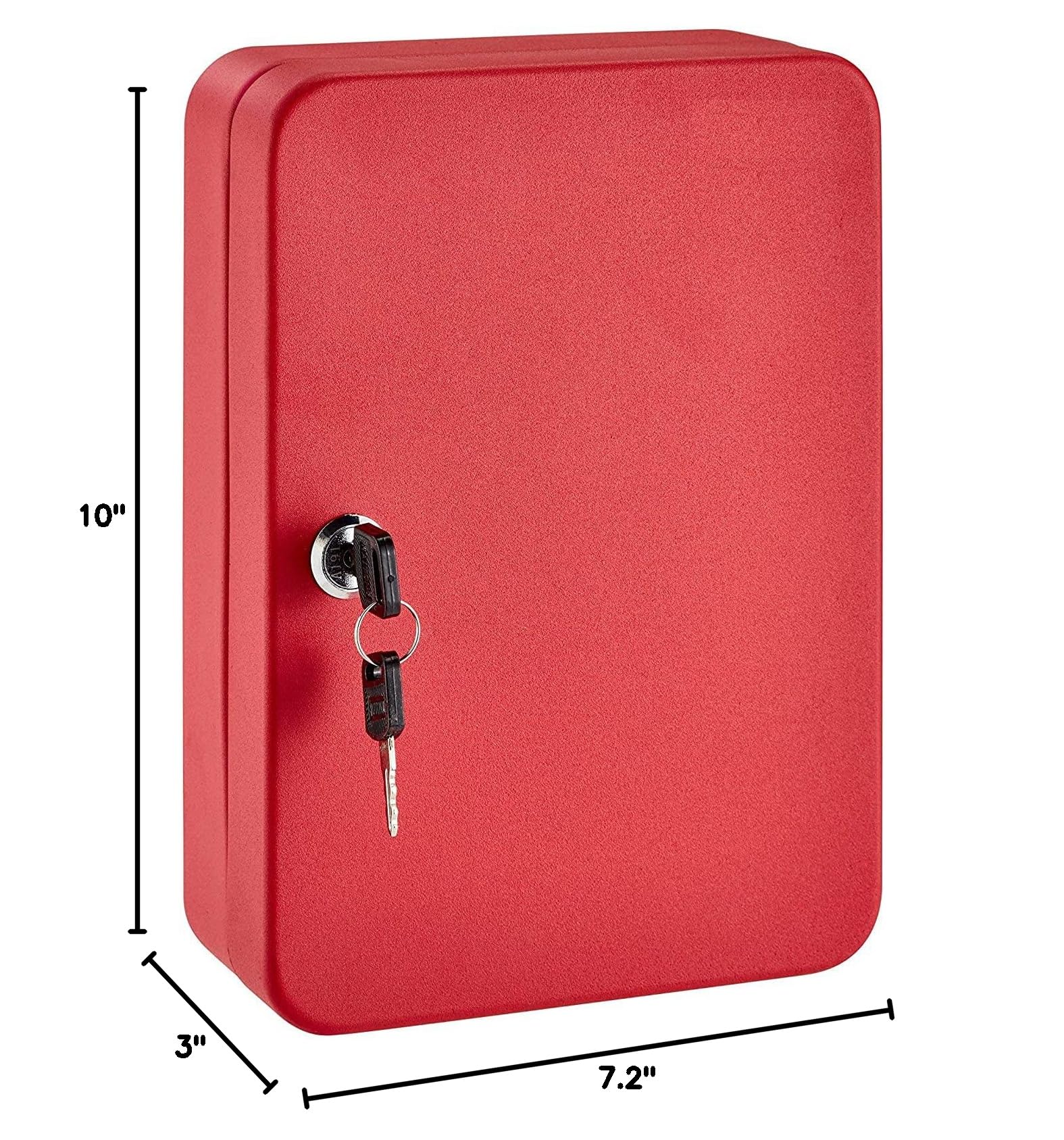 48-Key Wall Mount Steel Key Storage Cabinet with Lock - Secure Metal Key Organizer Box (10