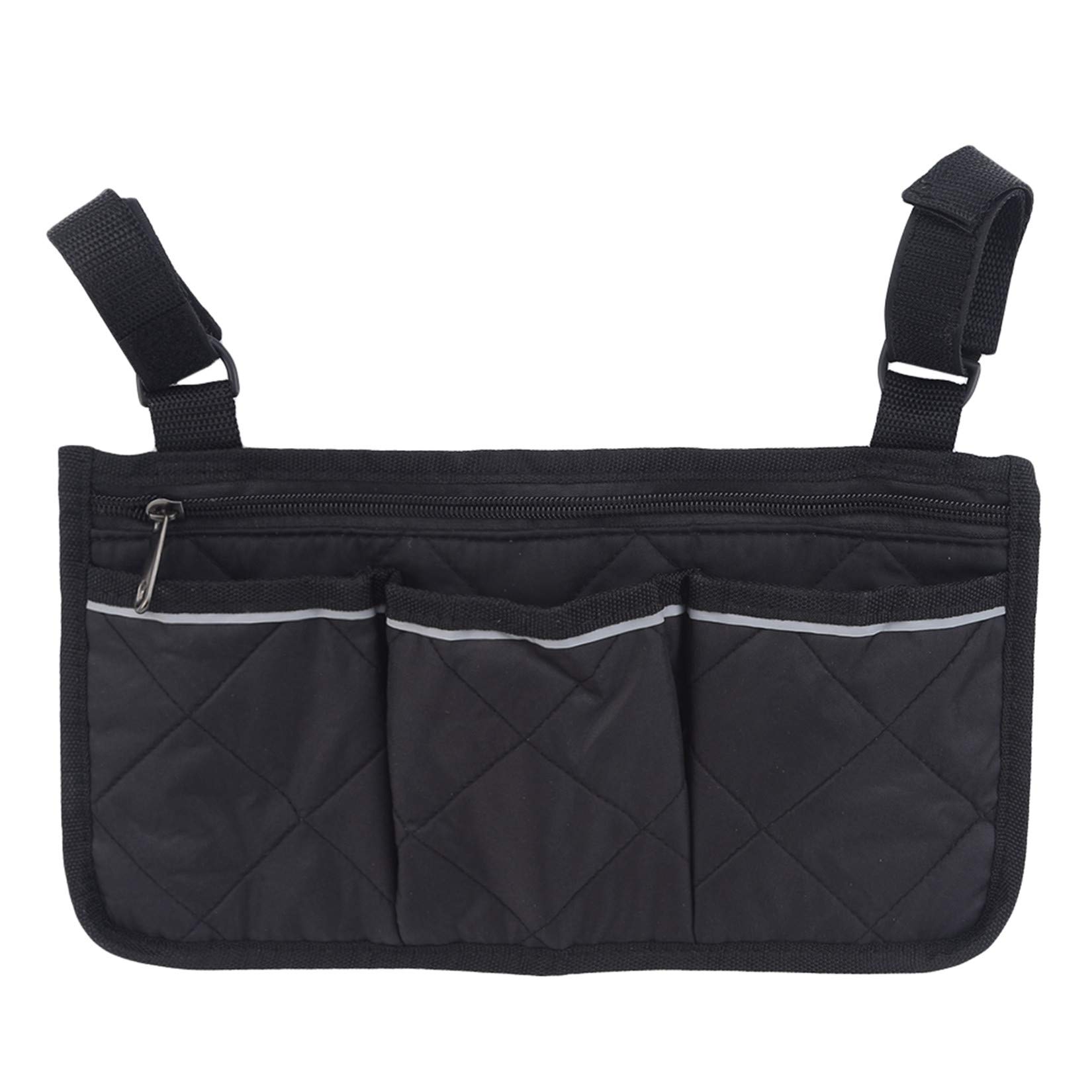 Wheelchair Side Bag - Arm Rest Pouch Organizer for Wheelchairs, Walkers, Rollators & Scooters - Black | Convenient Storage for Mobility Aids Accessories