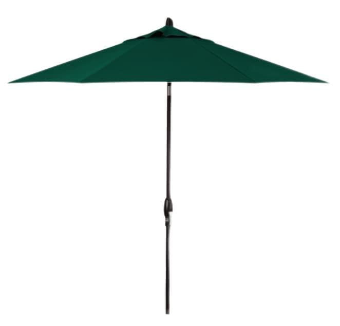 Treasure Garden Deluxe 9ft Auto-Tilt Octagon Market Umbrella - Heavy Duty Outdoor Patio Umbrella with Black Frame & Obravia2 Fabric (Forest Green) - Perfect for Poolside, Backyard, Deck, and Garden Shade