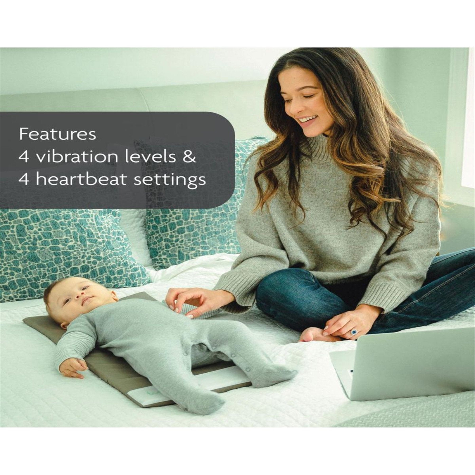 Baby Brezza Smart Soothing Mat - Gentle Vibration & Soothing Sounds for Newborns - Perfect for Crib, Nursery & Travel - Helps Baby Sleep Better