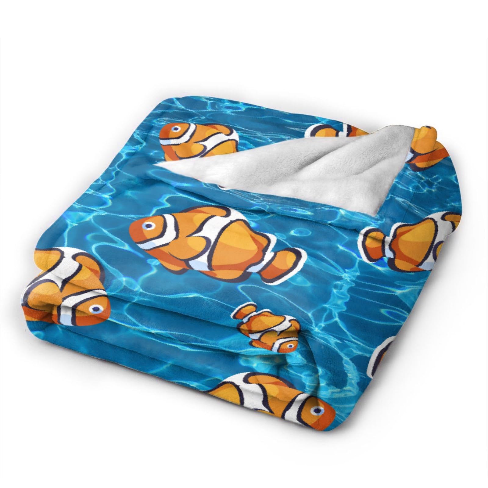Soft & Warm Clownfish Fleece Throw Blanket 80 x 60 Inches - Lightweight Cozy Blanket for Bed, Sofa, Couch & Car - Perfect Gift for Adults - Ideal for Movie Nights, Camping & Winter Snuggles