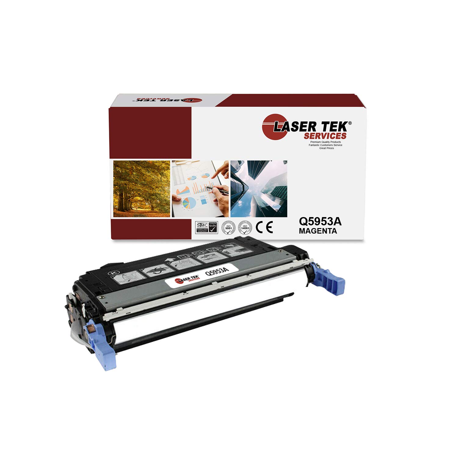 HP 643A Q5953A Compatible Toner Cartridge Replacement - Magenta (1 Pack, 12,000 Pages) for HP Color LaserJet 4700/4700dn/4700dtn Printers | High-Yield Printing for Office & Home Use