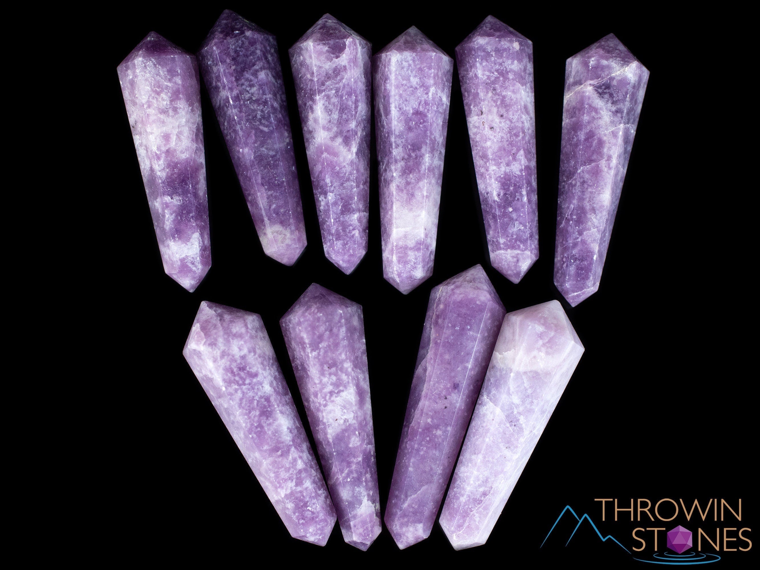 LEPIDOLITE Crystal Points - Mini Natural Healing Stones for Jewelry Making, Meditation & Energy Work | E2010